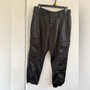 Sanctuary Evereve black Sahara Satin Tapered Pants Size 28